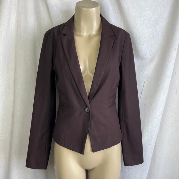 Forever 21 Contemporary Dark Brown Blazer Suit Jacket Pockets Classic Chic XS - Picture 1 of 16